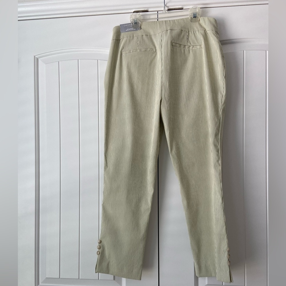 Chico's 1P (US 8P) icon Stripe ankle Pants so slimming brigitte slim leg nwt - Picture 5 of 15